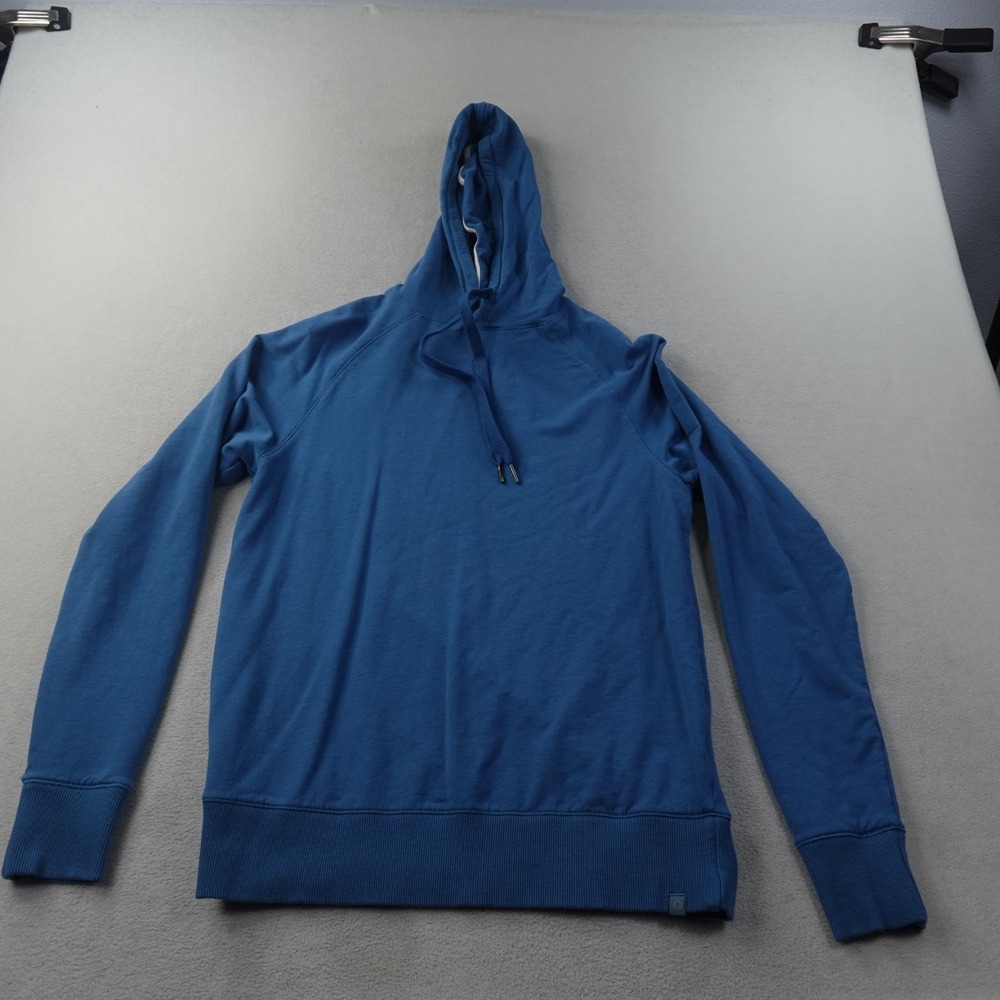 tasc Performance Varsity Hoodie Mens S Blue Bamboo Organic Cotton TM654